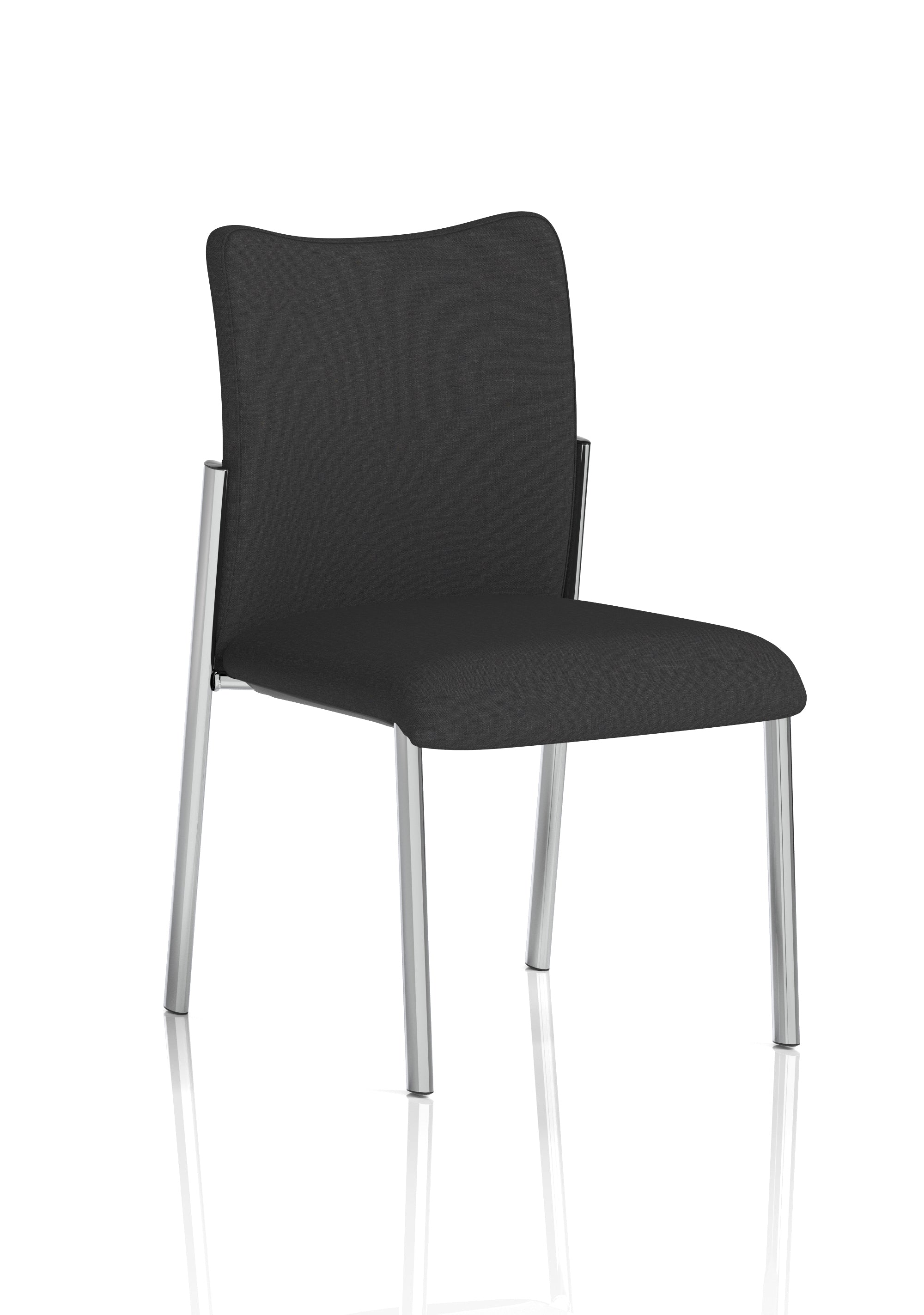 Academy Visitor Without Arms Black Fabric Back Black Seat