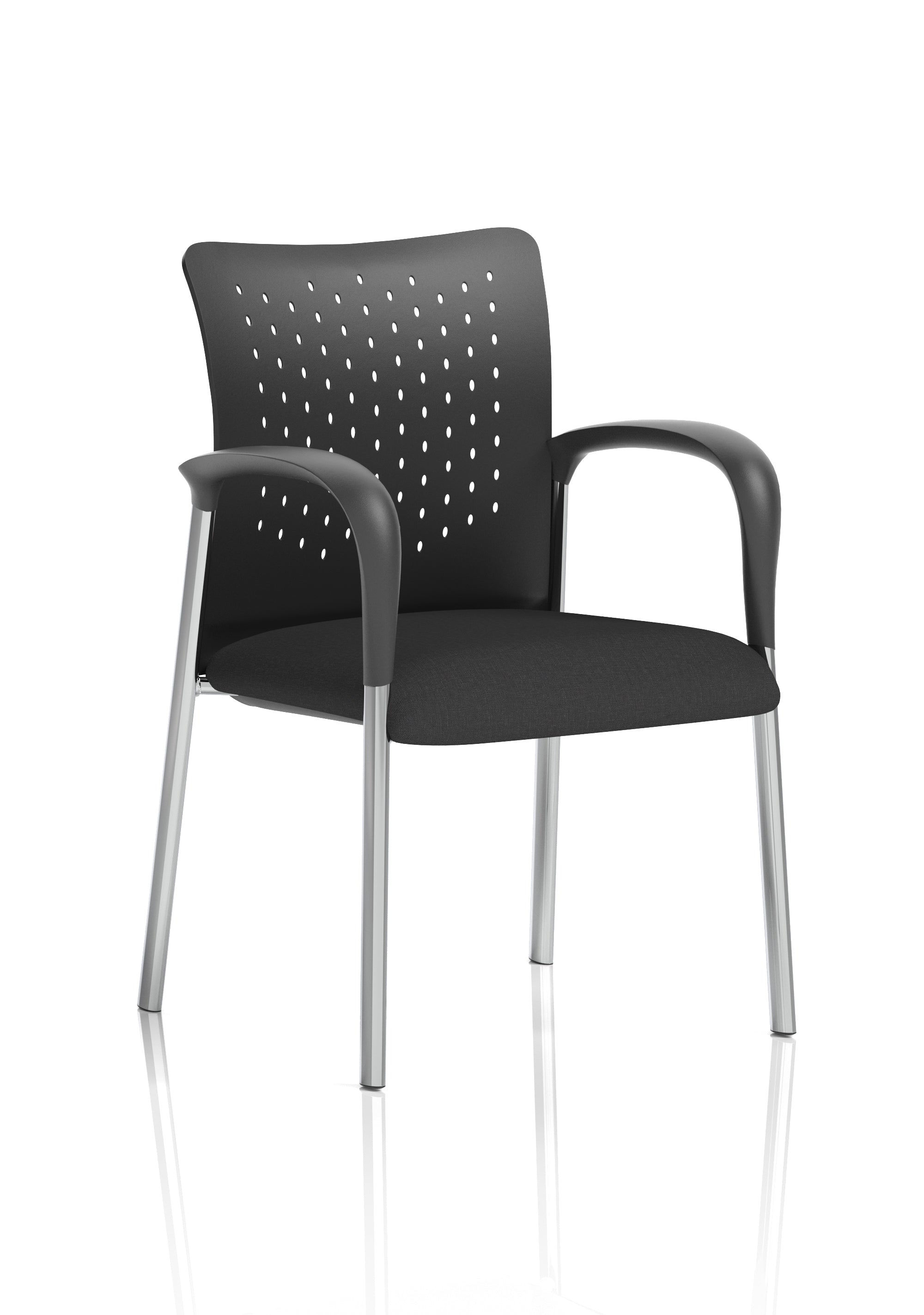 Academy Visitor With Arms Nylon Back Black Seat