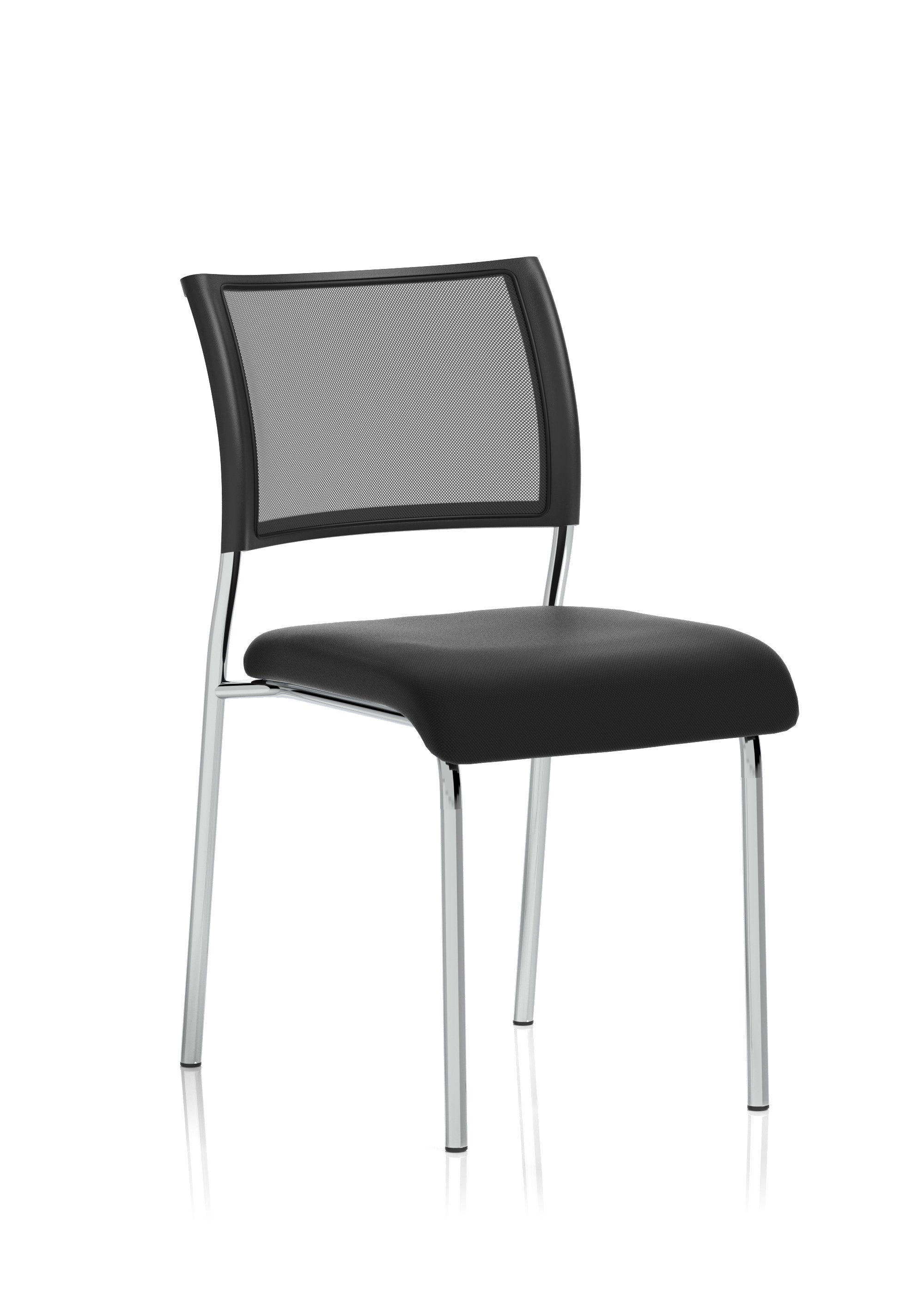Brunswick Chrome Frame Without Arms Black Fabric Seat