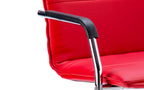 Echo Cantilever Chair With Arms Red Soft Bonded Leather