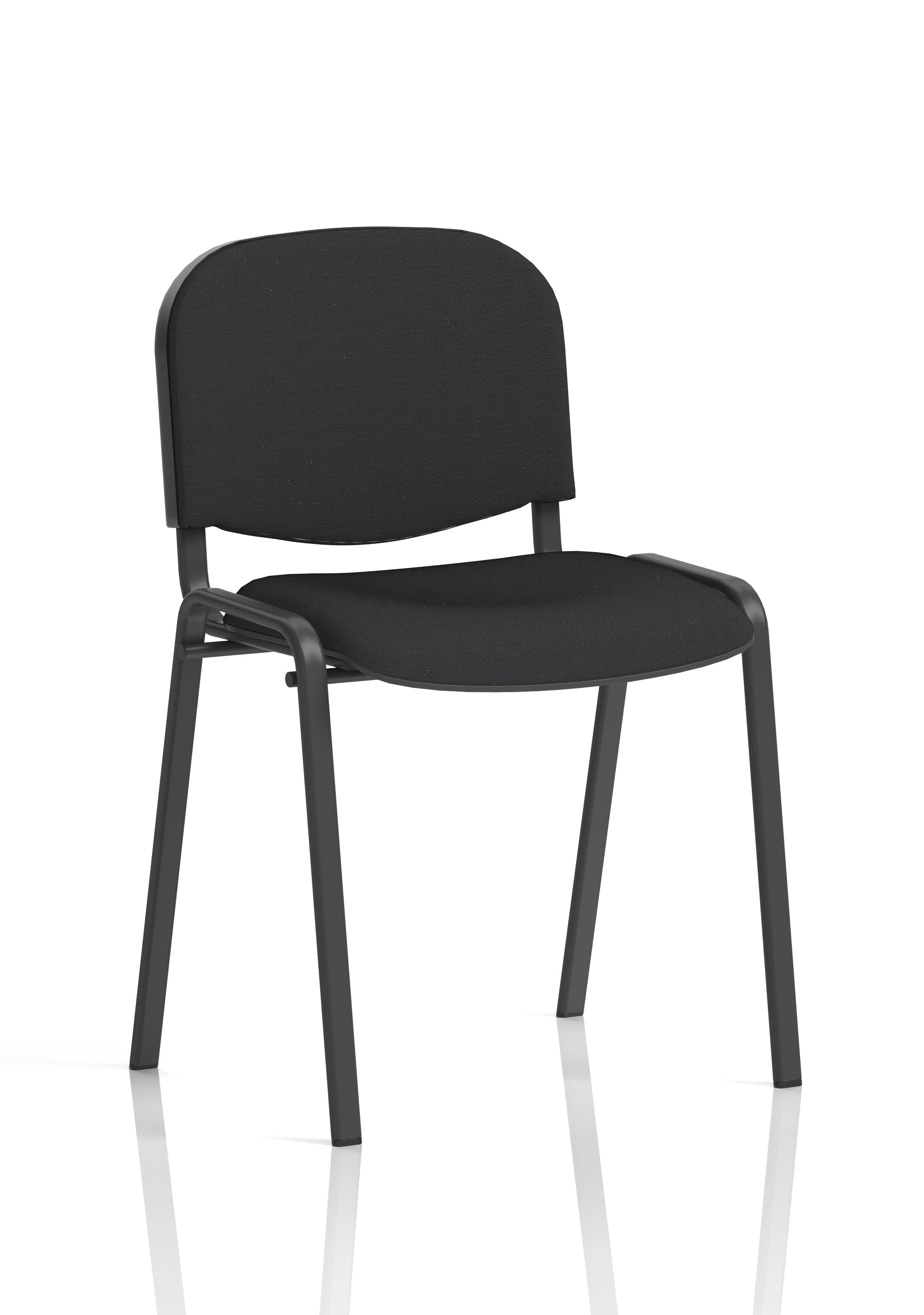 ISO Stacking Chair Black Fabric Black Frame (MOQ of 4 - Priced Individually)