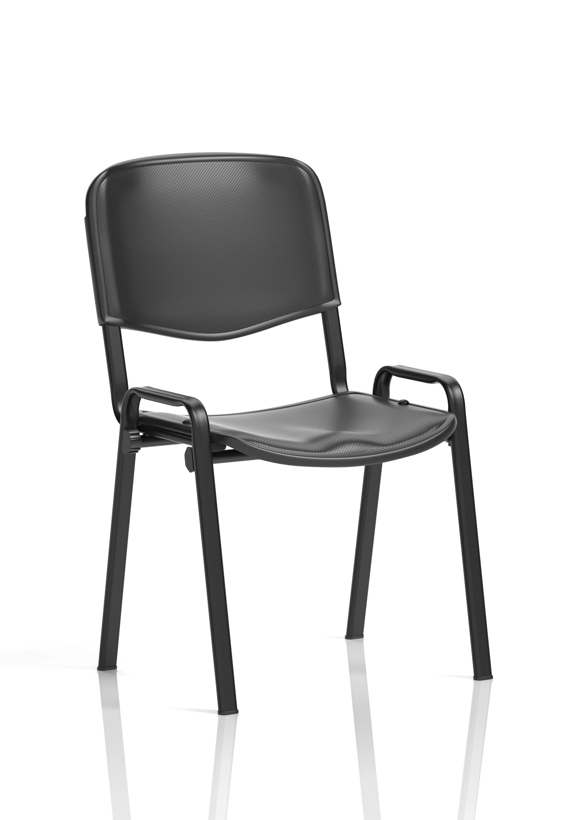 ISO Stacking Chair Black Poly Black Frame (MOQ of 4 - Priced Individually)