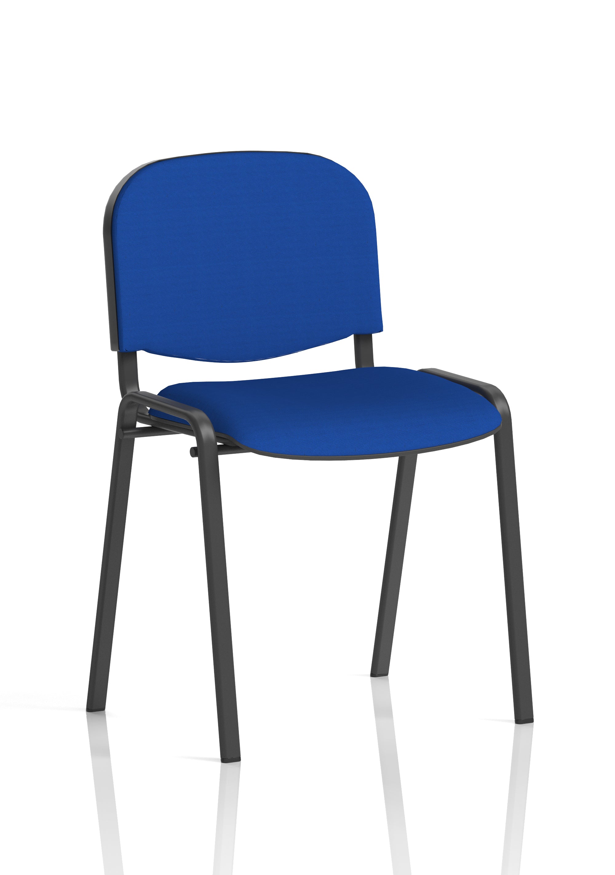 ISO Stacking Chair Blue Fabric Black Frame (MOQ of 4 - Priced Individually)