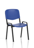 ISO Stacking Chair Blue Poly Black Frame (MOQ of 4 - Priced Individually)