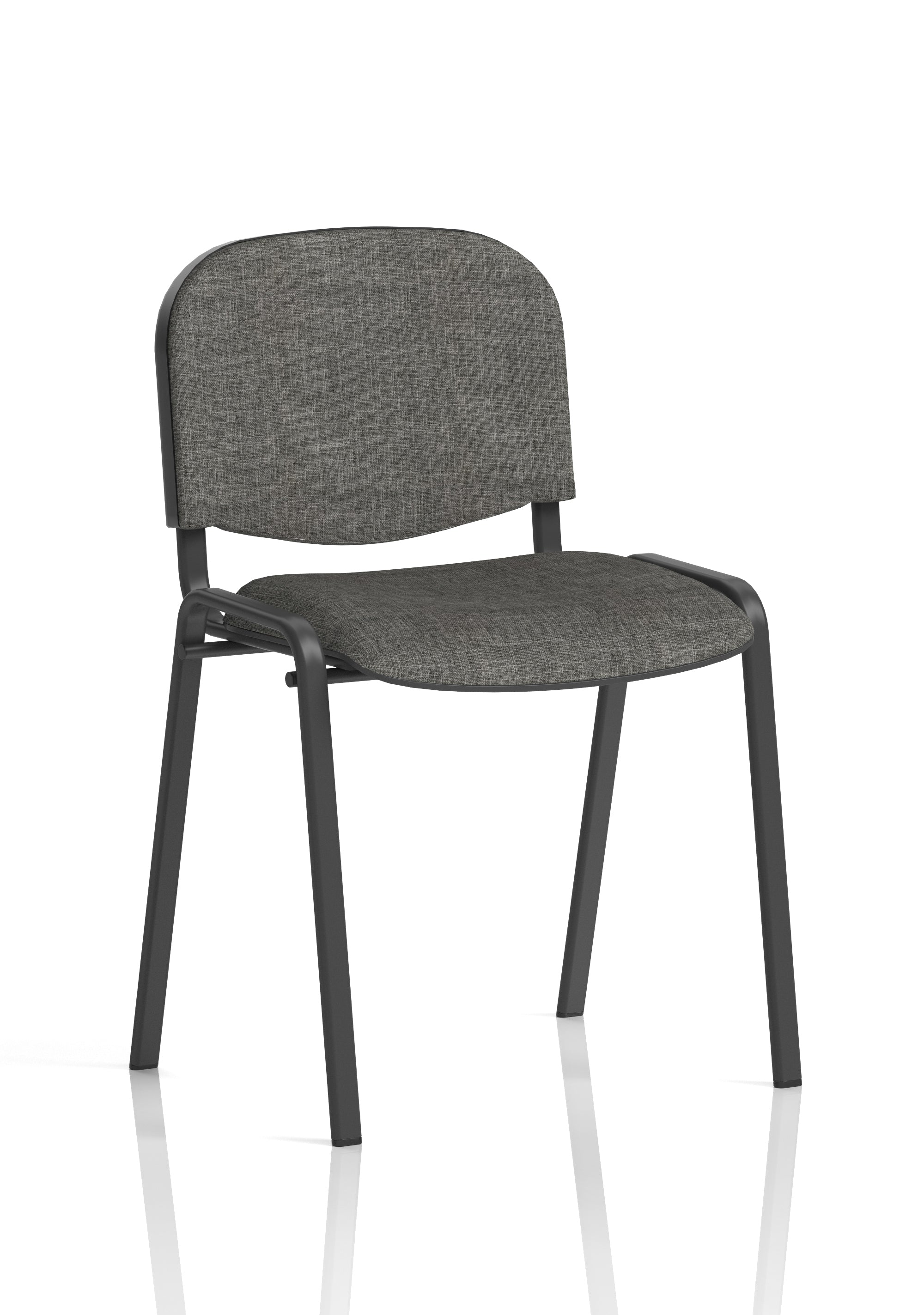 ISO Stacking Chair Charcoal Fabric Black Frame (MOQ of 4 - Priced Individually)