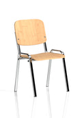 ISO Stacking Chair Beech Chrome Frame (MOQ of 4 - Priced Individually)