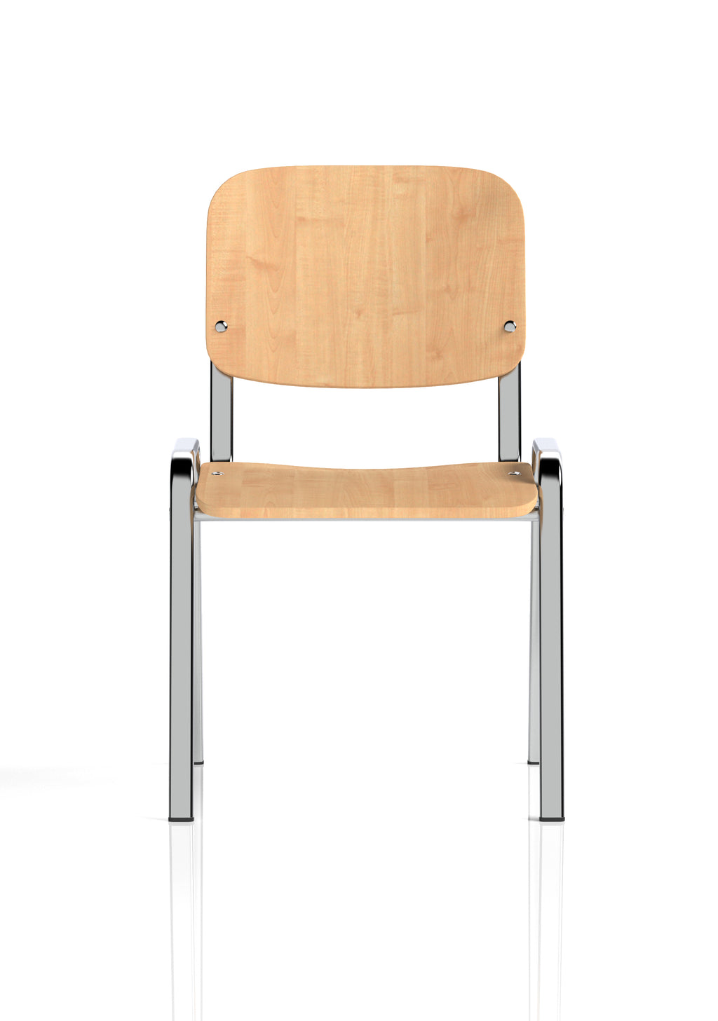 ISO Stacking Chair Beech Chrome Frame (MOQ of 4 - Priced Individually)