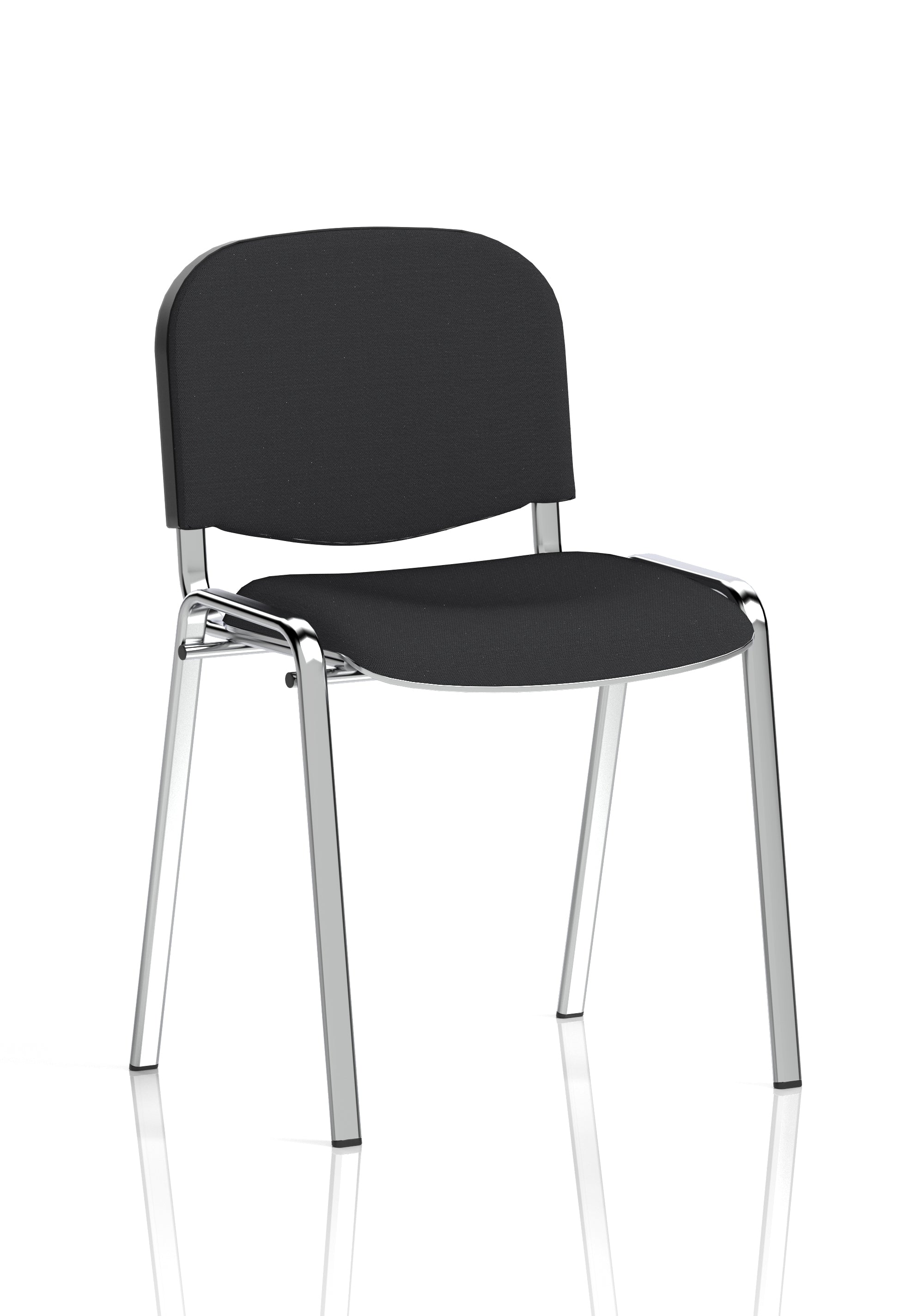ISO Stacking Chair Black Fabric Chrome Frame (MOQ of 4 - Priced Individually)