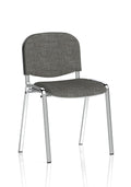 ISO Stacking Chair Charcoal Fabric Chrome Frame (MOQ of 4 - Priced Individually)
