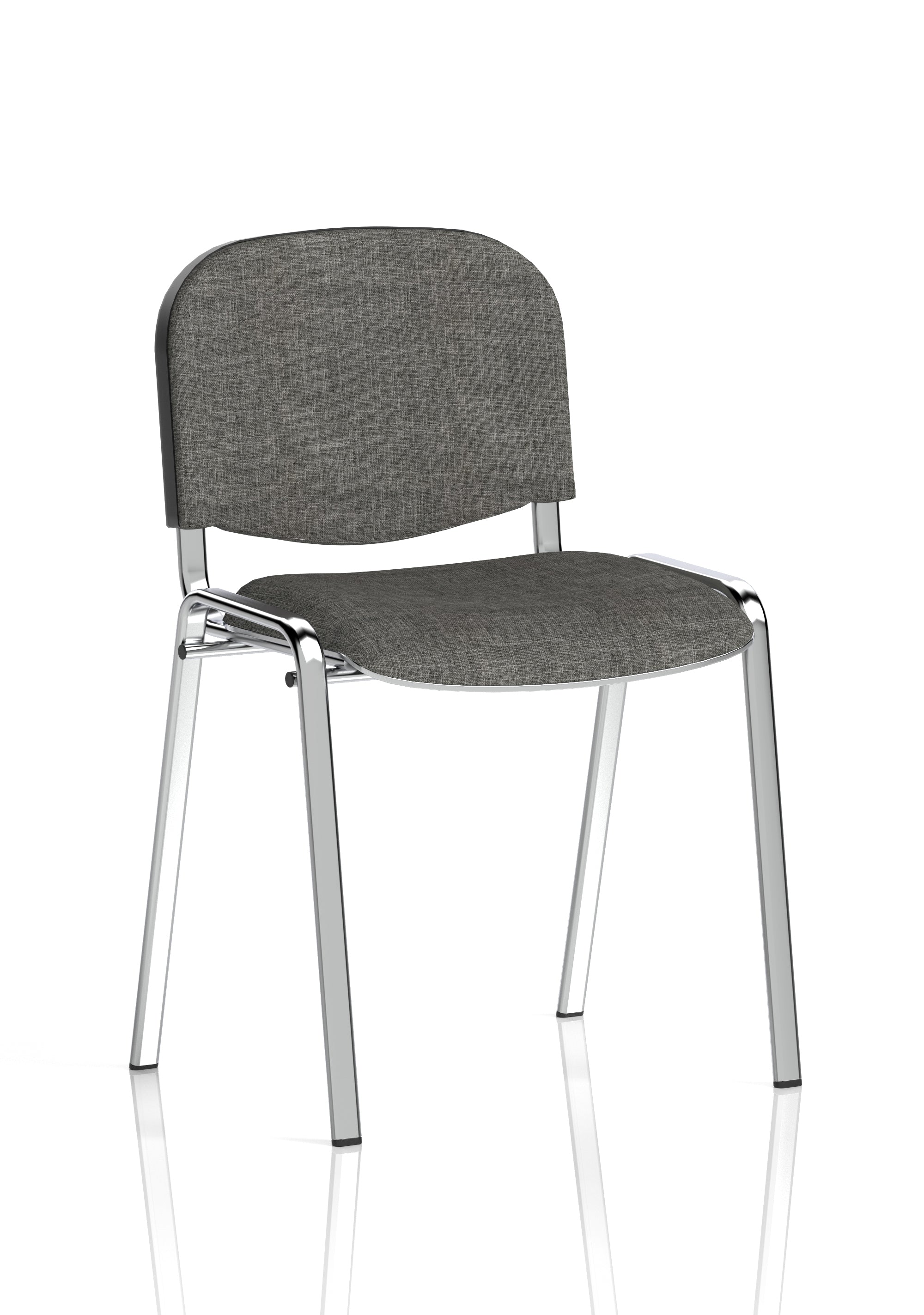 ISO Stacking Chair Charcoal Fabric Chrome Frame (MOQ of 4 - Priced Individually)