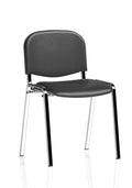 ISO Stacking Chair Black Vinyl Chrome Frame (MOQ of 4 - Priced Individually)