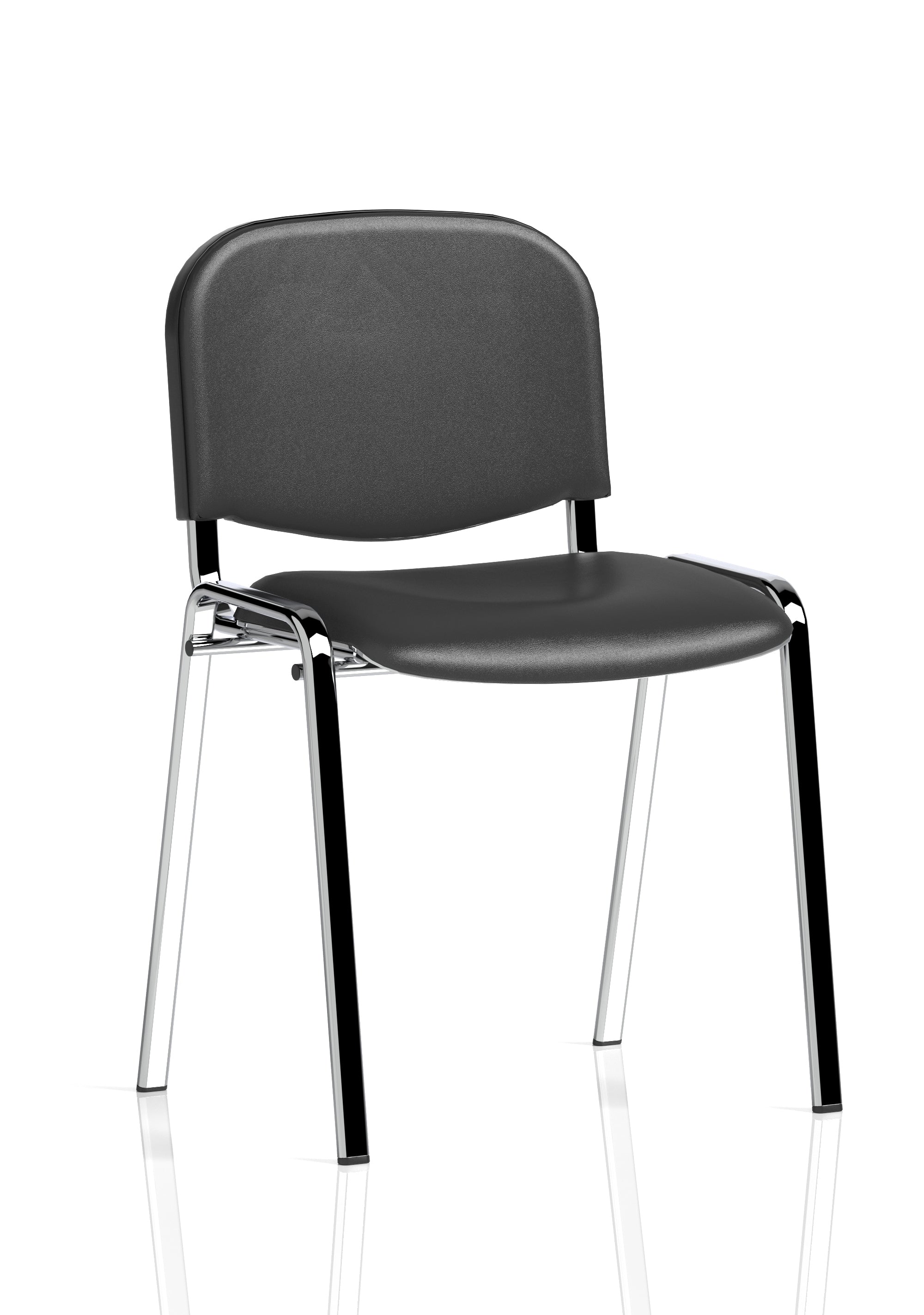 ISO Stacking Chair Black Vinyl Chrome Frame (MOQ of 4 - Priced Individually)