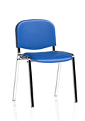 ISO Stacking Chair Blue Vinyl Chrome Frame (MOQ of 4 - Priced Individually)