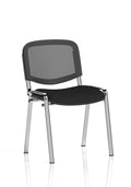 ISO Stacking Chair Mesh Back Black Fabric Chrome Frame (MOQ of 4 - Priced Individually)