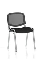 ISO Stacking Chair Mesh Back Black Fabric Chrome Frame (MOQ of 4 - Priced Individually)