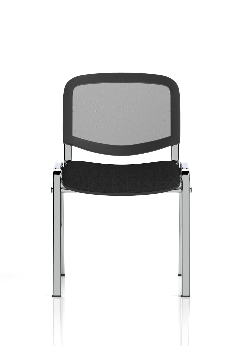 ISO Stacking Chair Mesh Back Black Fabric Chrome Frame (MOQ of 4 - Priced Individually)