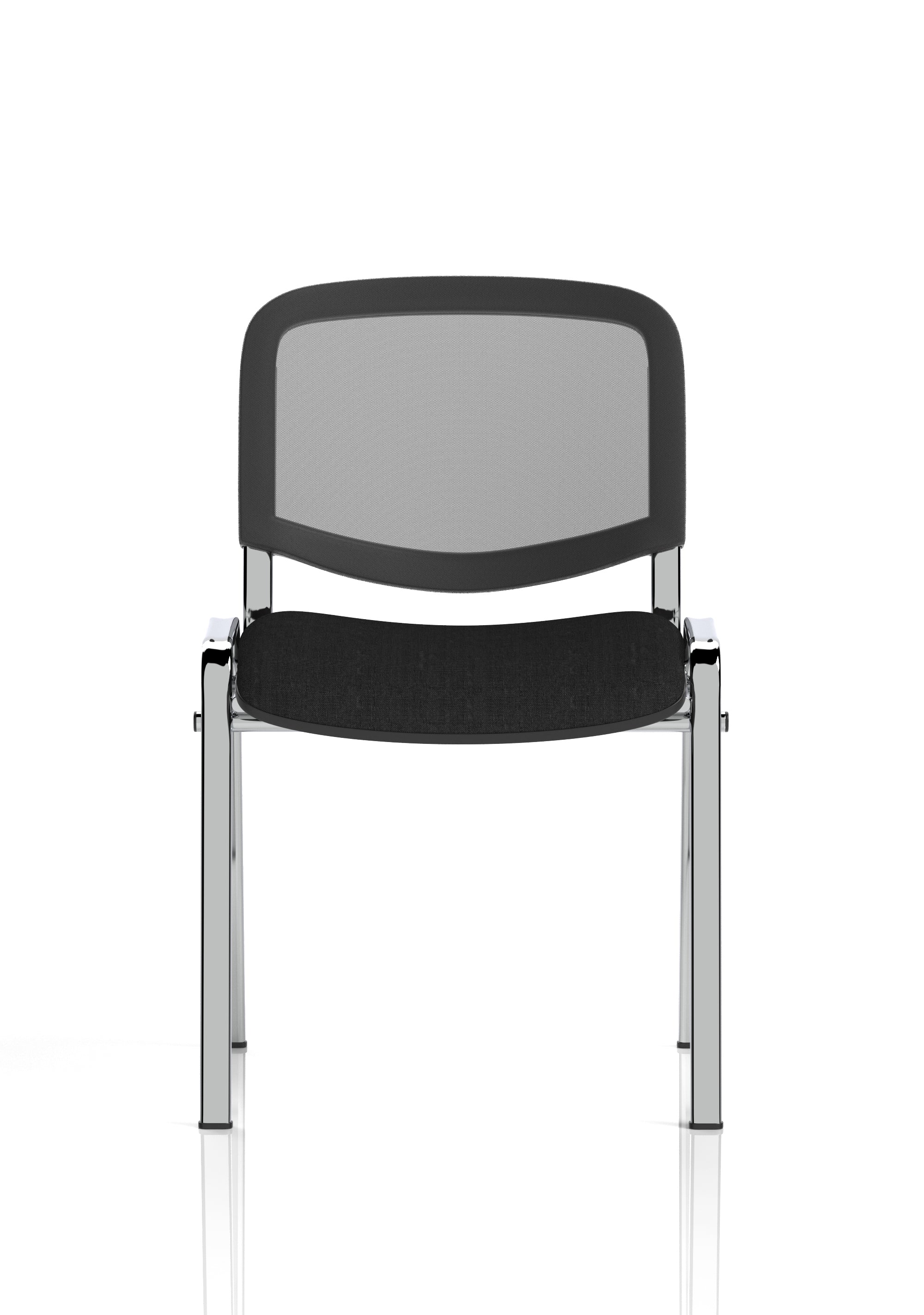 ISO Stacking Chair Mesh Back Black Fabric Chrome Frame (MOQ of 4 - Priced Individually)