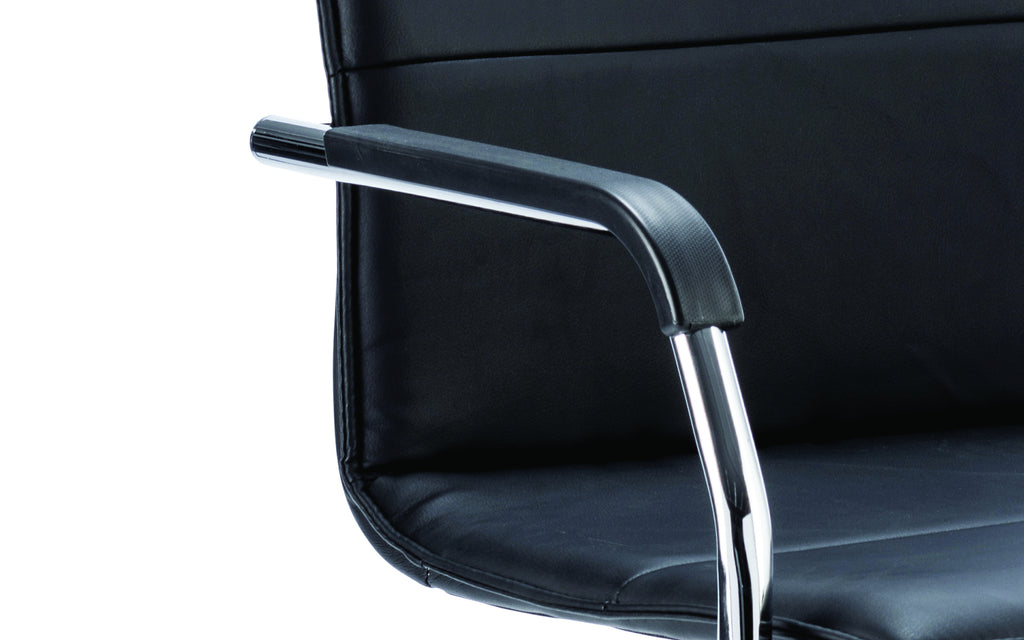 Echo Cantilever Chair With Arms Black Soft Bonded Leather
