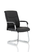 Carter Black Luxury Faux Leather Cantilever Chair With Arms