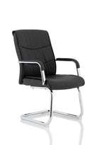 Carter Black Luxury Faux Leather Cantilever Chair With Arms
