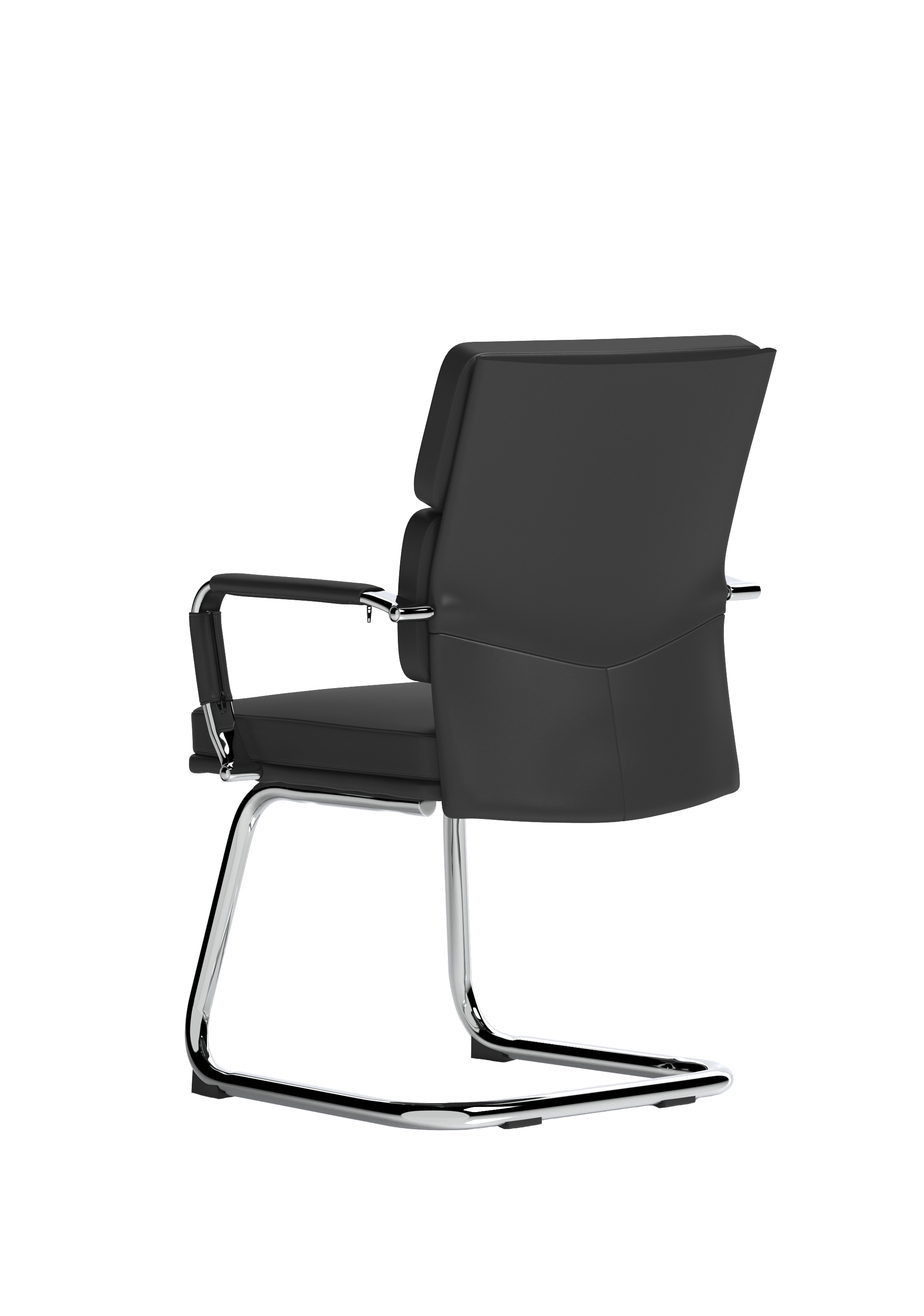 Advocate Visitor Chair Black Soft Bonded Leather With Arms
