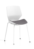 Florence White Frame Visitor Chair Grey Fabric