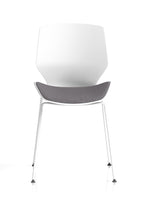 Florence White Frame Visitor Chair Grey Fabric