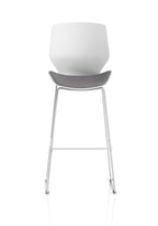 Florence White Frame High Stool Grey Fabric