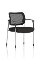 Brunswick Deluxe With Arms Chrome Frame Mesh Back Black Seat