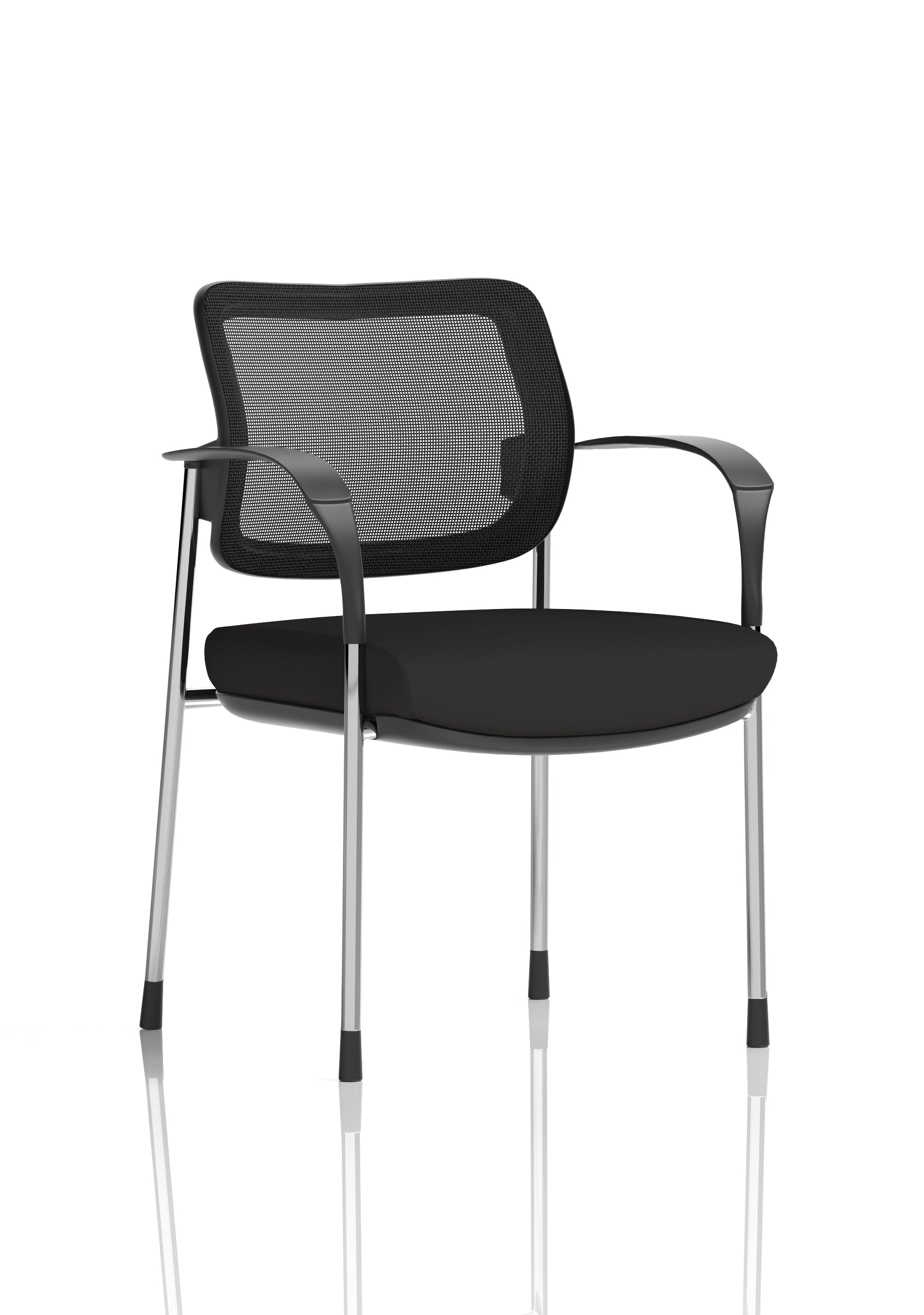 Brunswick Deluxe With Arms Chrome Frame Mesh Back Black Seat