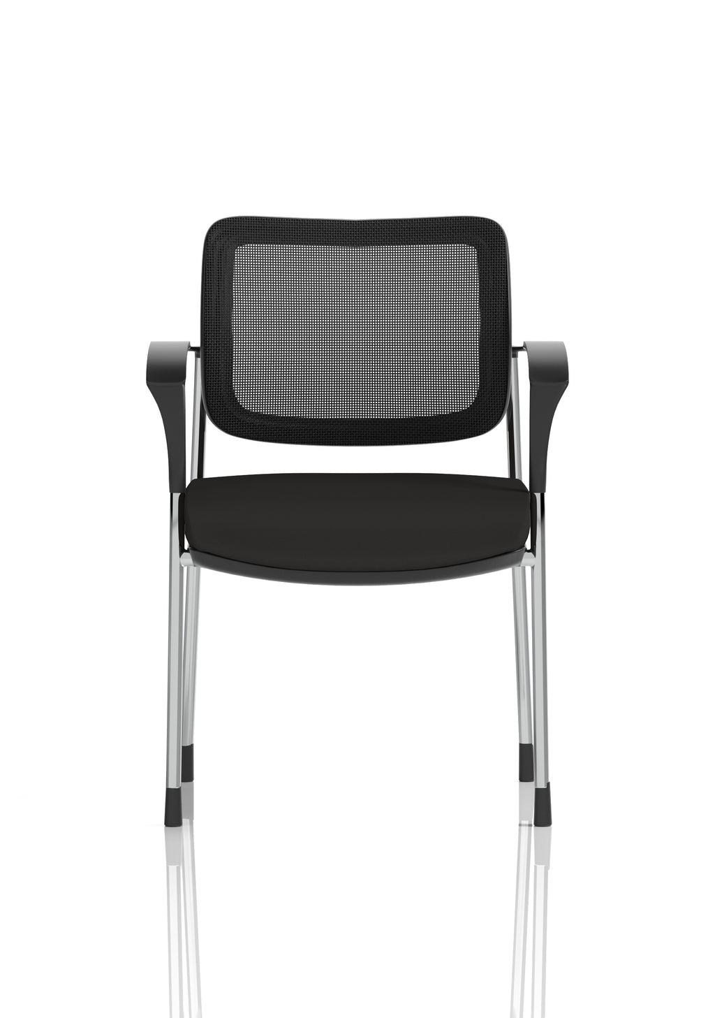 Brunswick Deluxe With Arms Chrome Frame Mesh Back Black Seat