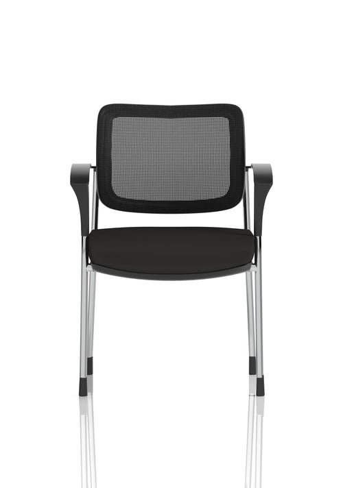 Brunswick Deluxe With Arms Chrome Frame Mesh Back Black Seat