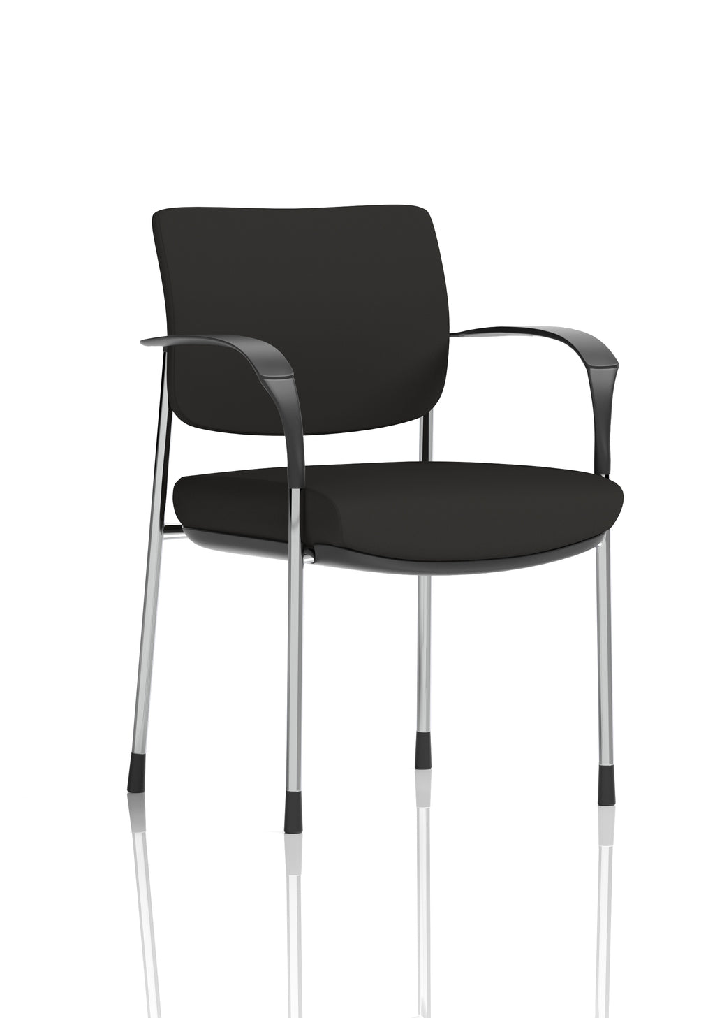 Brunswick Deluxe With Arms Chrome Frame Black Fabric Back Black Seat
