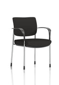 Brunswick Deluxe With Arms Chrome Frame Black Fabric Back Black Seat