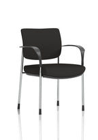 Brunswick Deluxe With Arms Chrome Frame Black Fabric Back Black Seat