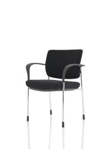 Brunswick Deluxe With Arms Chrome Frame Black Fabric Back Black Seat