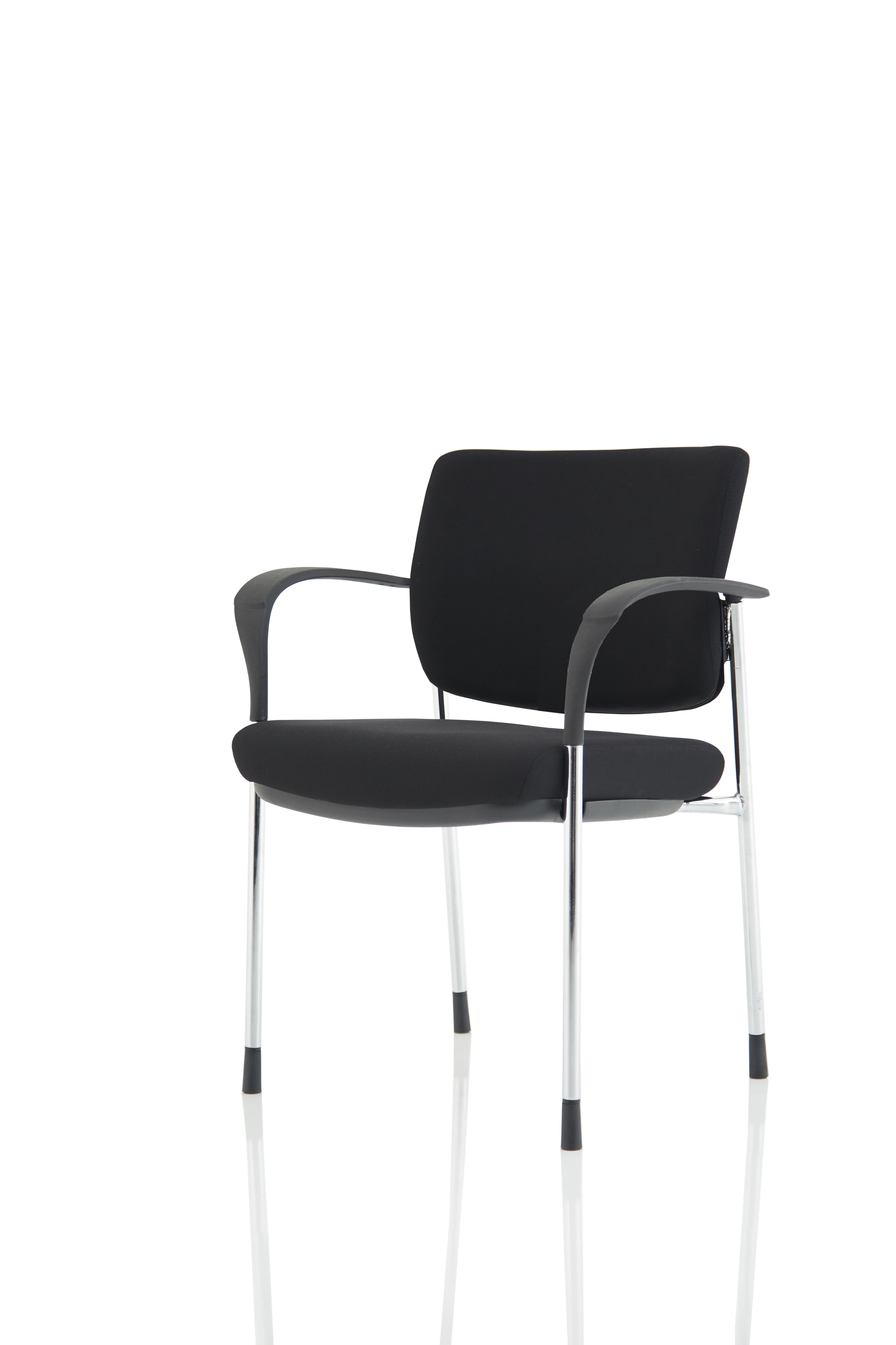Brunswick Deluxe With Arms Chrome Frame Black Fabric Back Black Seat