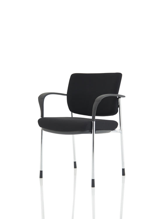 Brunswick Deluxe With Arms Chrome Frame Black Fabric Back Black Seat