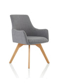 Carmen Wooden Leg Visitor Chair Grey Fabric