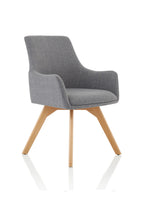 Carmen Wooden Leg Visitor Chair Grey Fabric