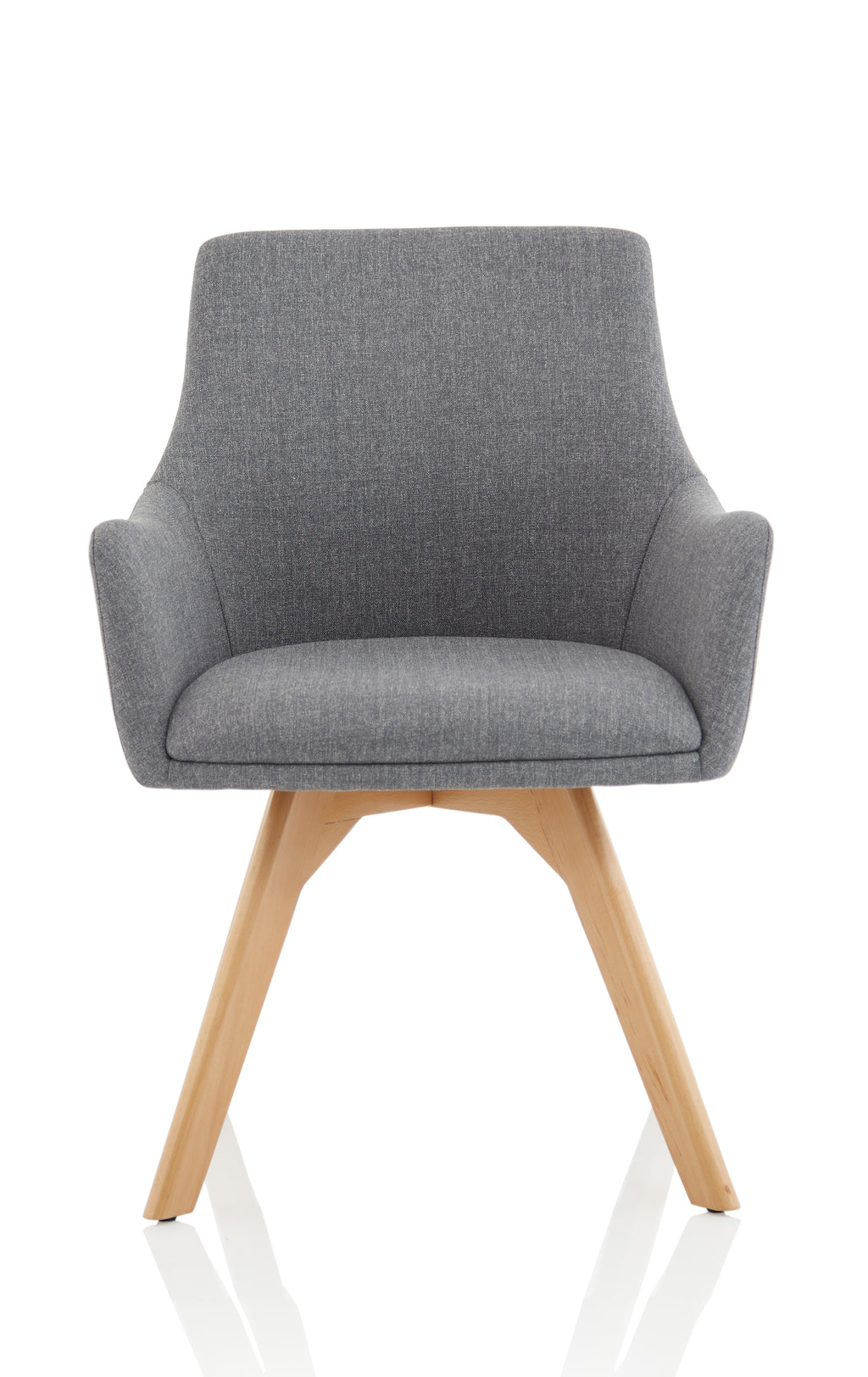 Carmen Wooden Leg Visitor Chair Grey Fabric