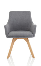 Carmen Wooden Leg Visitor Chair Grey Fabric