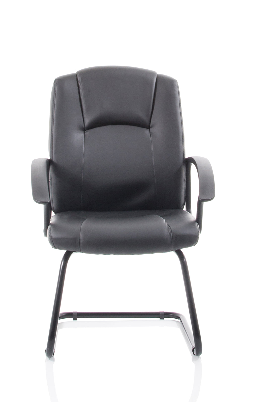 Bella Black Leather Cantilever with Black Frame