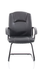 Bella Black Leather Cantilever with Black Frame