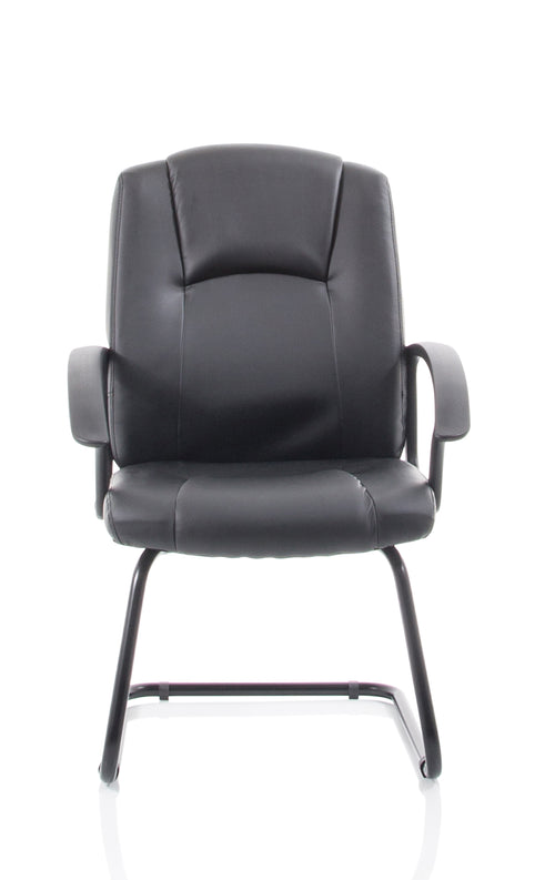 Bella Black Leather Cantilever with Black Frame