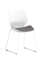 Florence Sled White Frame Visitor Chair Grey