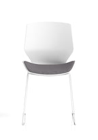 Florence Sled White Frame Visitor Chair Grey