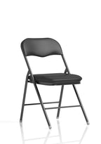 Sicily Black PU Black Frame Folding Chair (MOQ of 4 - Priced Individually)