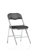 Sicily Black PU Chrome Frame Folding Chair (MOQ of 4 - Priced Individually)