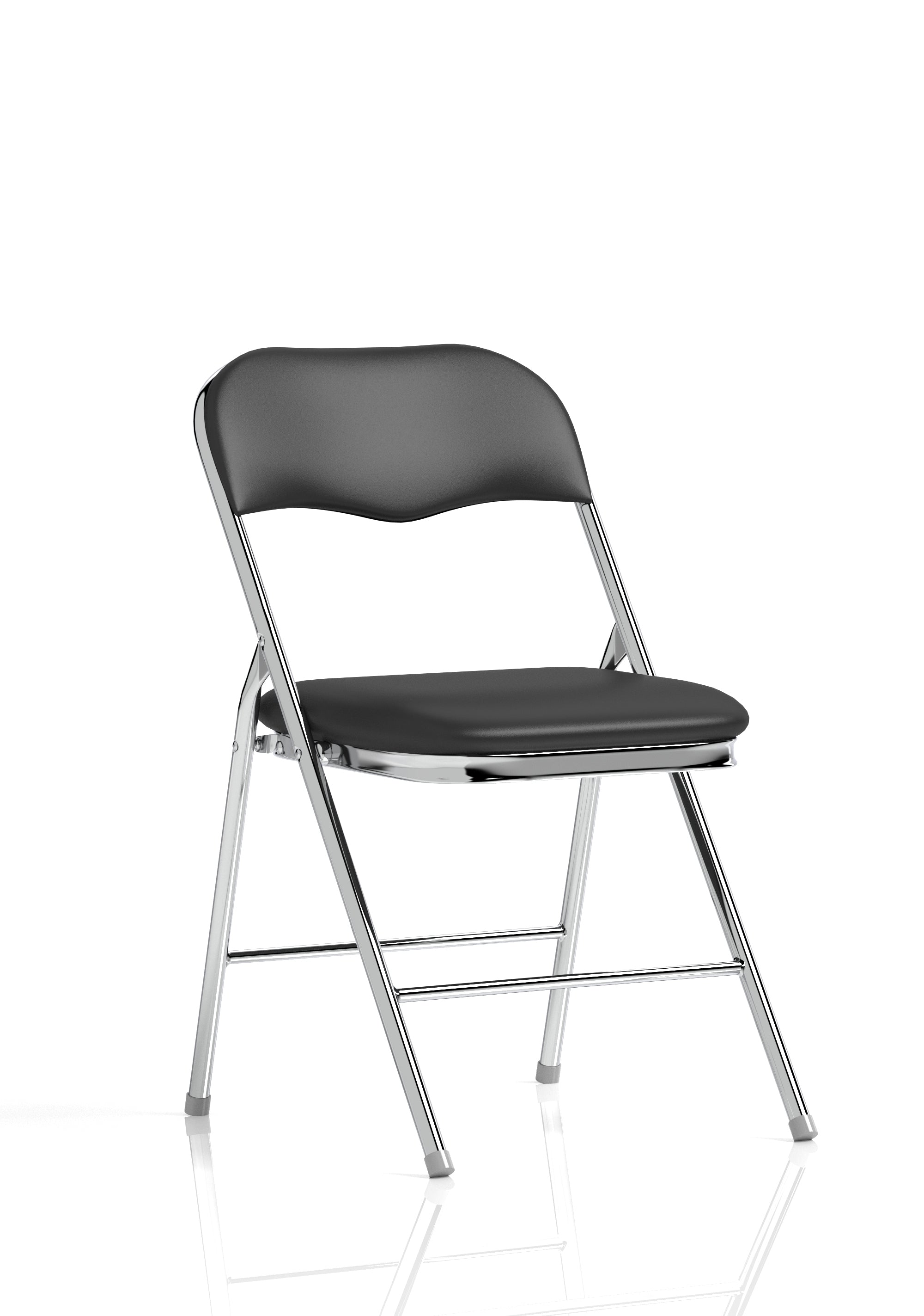Sicily Black PU Chrome Frame Folding Chair (MOQ of 4 - Priced Individually)